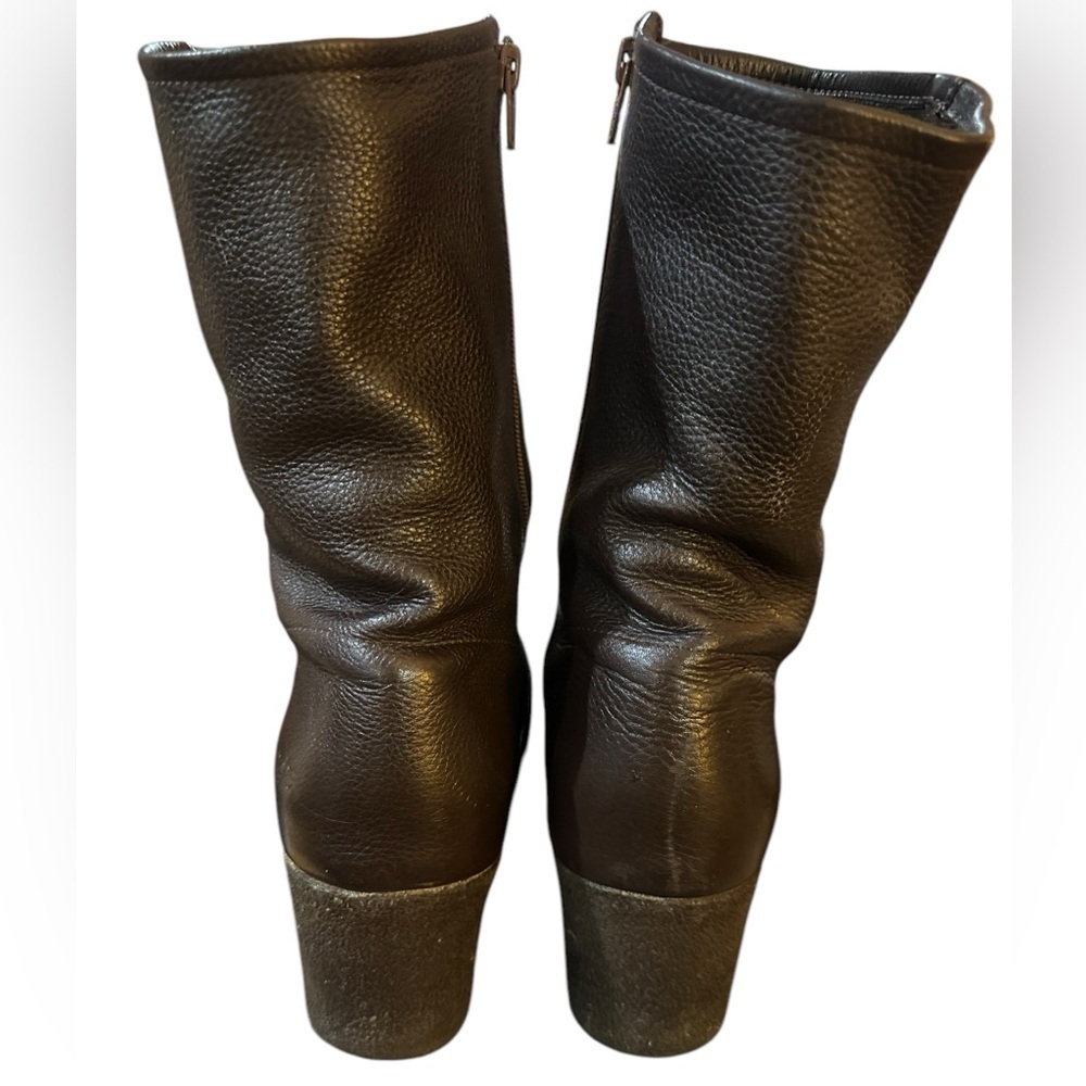 Arche Brown Suede & Leather Wedge Ankle Boots Zipper Closure - Picture 7 of 10